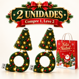 Mini Ćrvore de Natal com Luz LED - Projeta Papai Noel, Renas, Estrelas e Flocos de Neve!