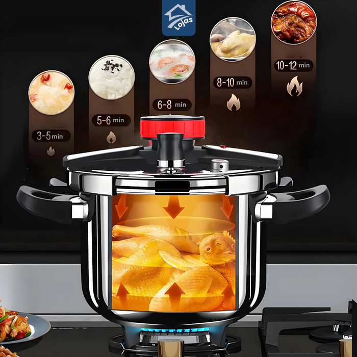 Panela de Pressão TurboChef Aço Inoxidável - Á Prova de Explosões + Brinde: Kit Utensílios