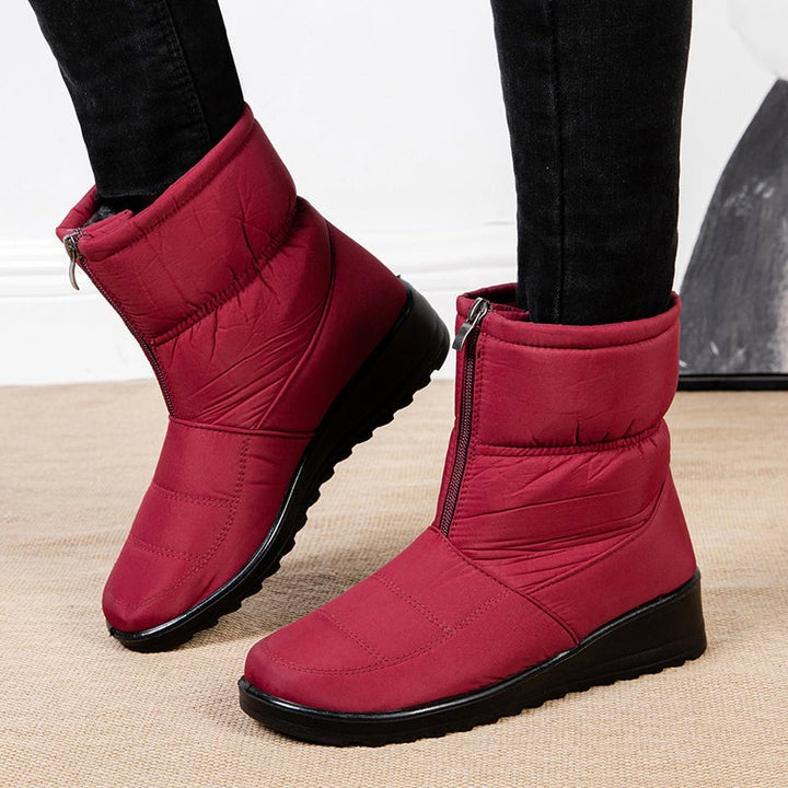 Bota Feminina de Inverno Aveludada Impermeável - CozyWarm