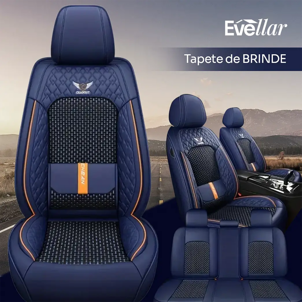 Kit Capa Banco de Carro Completo em Couro Legítimo Italian + BRINDE: Kit Tapete Completo