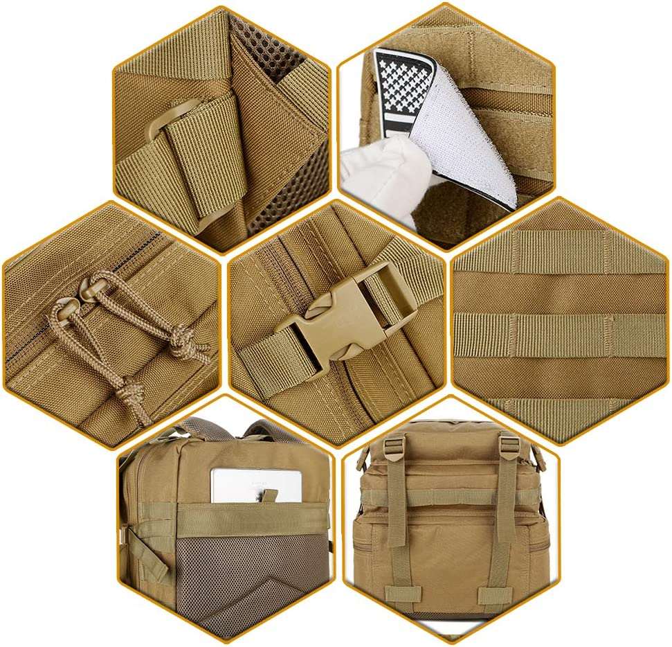 Mochila Tática Militar Areia 50L
